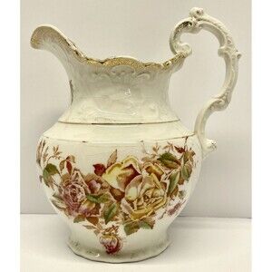 Vintage/antique Ballard's Obelisk Flour Advertising Pitcher Louisville Roses